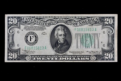 $20 1934 Federal Reserve Note F06815813A plain series twenty dollar Atlanta