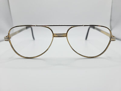 #ad Vintage Titmus Z87 5 3 4 Engineering Gold Brown Aviator Eyeglasses Frames 56□16