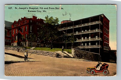 #ad Kansas City MO St. Joseph#x27;s Hospital amp; Penn St. Missouri c1916 Vintage Postcard
