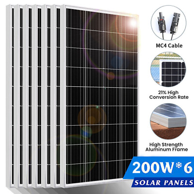 #ad 1200W Watt 12V Mono Off Grid Solar Panel PV Module for RV Marine Home Camping US