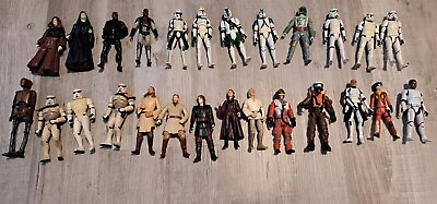 #ad Star Wars Vintage 1996 2014 Hasbro LFL Action Figures 4quot; Lot of 26
