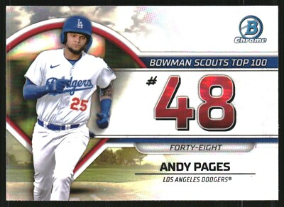 #ad 2023 Bowman Chrome Scouts Top 100 #BTP48 Andy Pages