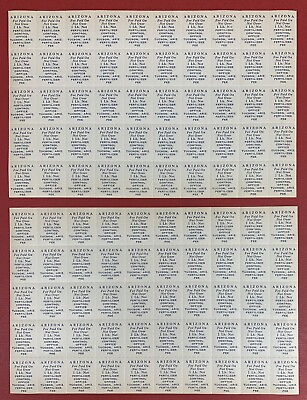 #ad U.S. 1937 1946 Arizona Fertilizer Control Stamps 2 Sheets of 50 = 100 Stamps
