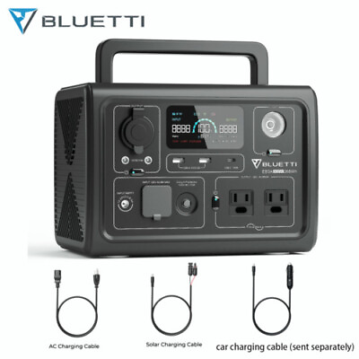 #ad BLUETTI EB3A 600W Portable Power Station Car charging cable UPS Battery Backup