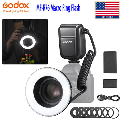 #ad US Godox MF R76 Macro Ring Flash Close Up Speedlite 5000K For Canon Nikon Sony