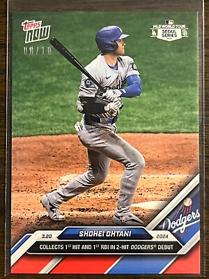 #ad 2024 Topps Now #1 Shohei Ohtani Los Angeles Dodgers Seoul Series RED 08 10