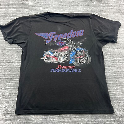 #ad Freedom Motorcycle Shirt Size M Mens Premium Performance 1776 USA Black