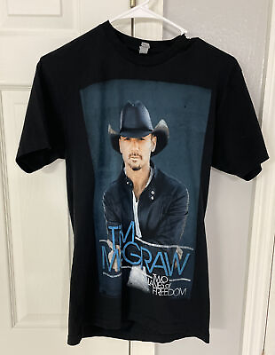 #ad TIM MCGRAW 2013 CONCERT TOUR T SHIRT two lanes of freedom FRONTamp;BACK Small