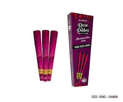 #ad 3 King Size Purple Natural Rose Petal Cones