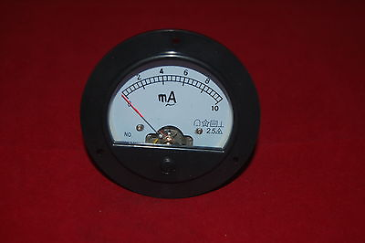 #ad AC 0 10mA ROUND Analog Ammeter Panel AMP Current Meter Dia. 90mm direct Connect