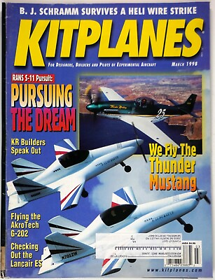 #ad Kitplanes Aviation Magazine March 1998 Airplane Pilot RANS S 11 Pursuit