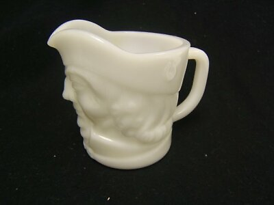 Vintage Federal Fire King Milk Glass quot;Toby Jug Stylequot; Creamer VGC