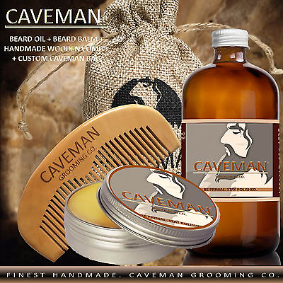 #ad Hand Crafted Caveman® Beard Oil Conditioner Beard Balm 18 Scents to Choose