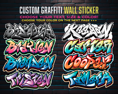 #ad Custom Personalized Vinyl Graffiti Name Decal Sticker Car Window Tumbler Wall