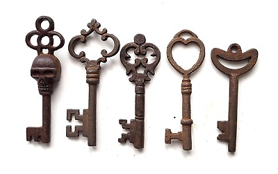 #ad #ad Antique Style Iron Skeleton Keys Lot of 5