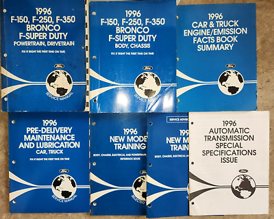 #ad 1996 Ford Bronco F 150 250 350 Series Super Duty Truck Service Manuals Lot of 7