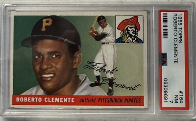 #ad #ad 1955 Topps #164 Roberto Clemente Pirates Rookie RC HOF PSA 7