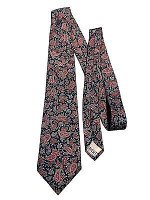 #ad Vintage Liberty Of London Multicolor Neck Tie Micro Cells Pattern 100% Silk