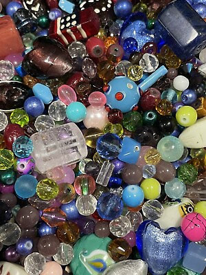 #ad ALL GLASS 7oz Bead Soup🖤6 20mm HUGE VARIETY OF BEADS 👑🐝 BEST MIXED LOT BEADS