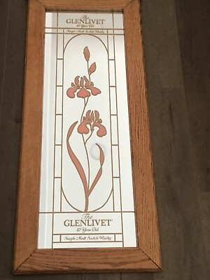 #ad Vintage Glenlivet Bar Tall Mirror Stained Glass Look With Flower