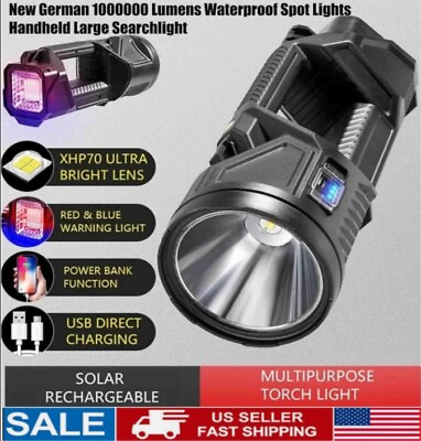 #ad 2024German 1000000 lumens Waterproof Spot Lights Large Searchlight Flashlight US