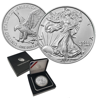 #ad 2024 American Silver Eagle BU in U.S Mint Box