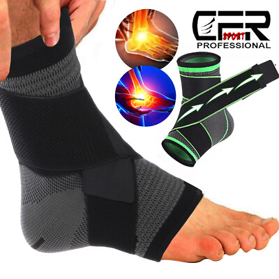 #ad Sports Ankle Brace Compression Support Sleeve Achilles Tendon Ligament Sprain DS