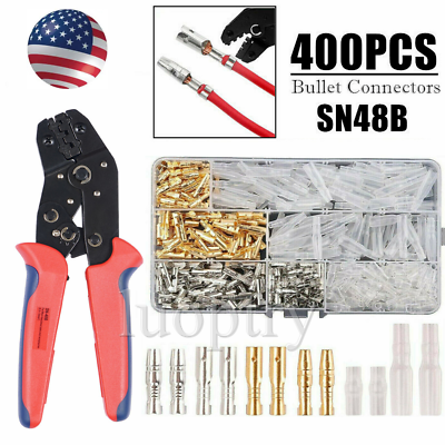#ad #ad 400PCS MOTORCYCLE WIRING HARNESS LOOM BULLET CONNECTORS 3.9MM BRASS ELECTRICAL