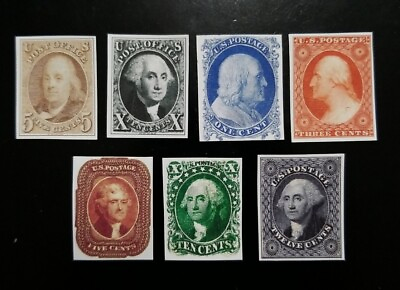 #ad US Stamps Sc #1 17 1847 1857 Imperforate Collection Stamp Replica Set