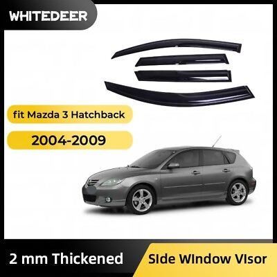 #ad Fits Mazda 3 Hatchback 04 09 Side Window Visor Sun Rain Deflector Guard