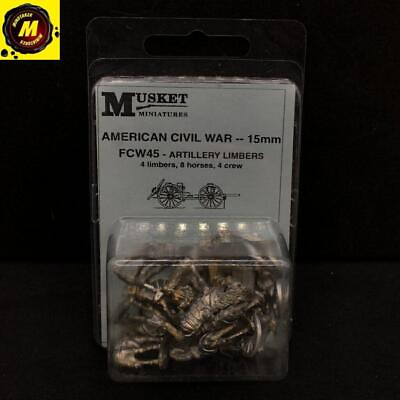 #ad American Civil War Artillery Limbers FCW45 NIB #114387 15mm