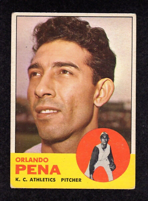 #ad #ad 1963 Topps #214 Orlando Pena Kansas City Athletics Baseball Card VG EX