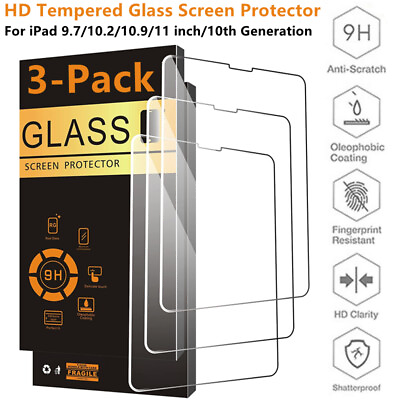 #ad 3 Pack HD Tempered Glass Screen Protector For Apple iPad 9.7 10.2 10.9 11 inch