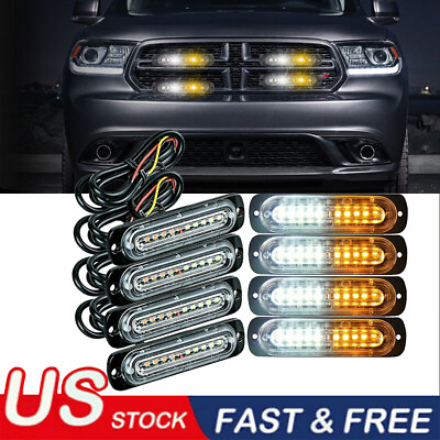 Car 10 LED Strobe Emergency Lamps Surface Mount Flashing Lights For Truck Pickup