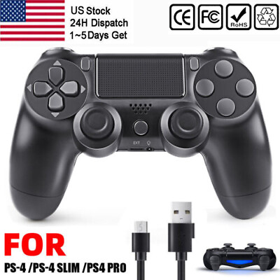 #ad For PS 4 Wireless Controller Bluetooth Gamepad Joy stick For PS 4 Slim Pro Black