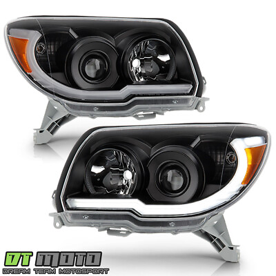 #ad For 2006 2009 Toyota 4Runner Black LED Tube Upgrade Style Projector Headlights