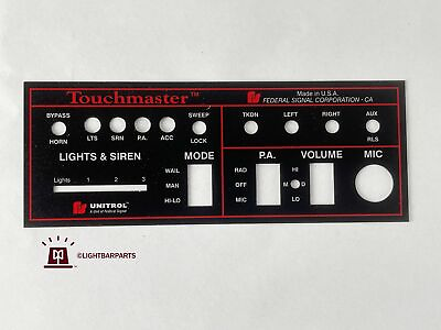 #ad Federal Signal Unitrol Touchmaster Siren Parts New Faceplate