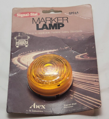 #ad NOS Vintage Signal Stat Cats Eye 2 1 2quot; Round Marker Light AMBER #94 SAE P P1 71