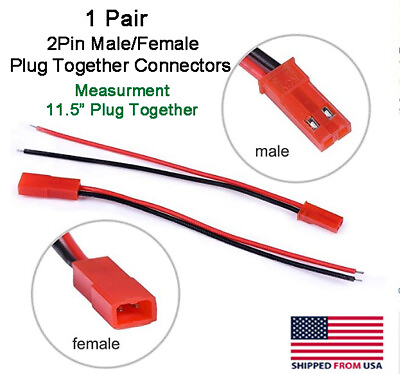 #ad JST 2Pin Connector Male Female Plug Cable 11.5quot; Leads RC Lip BatteryLED Lights