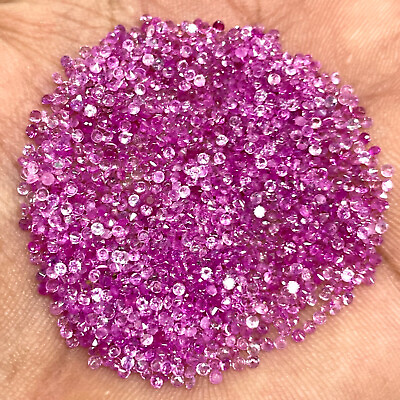 #ad 100 Pcs Natural Pink Sapphire 1.5mm Round Cut Loose Gemstones Wholesale Lot