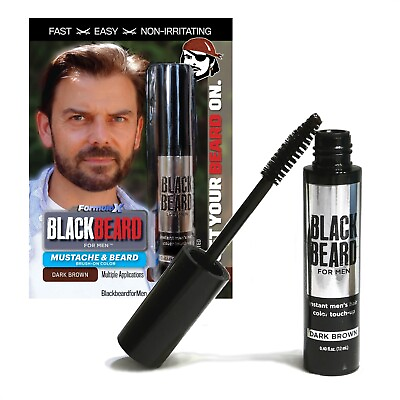 #ad Blackbeard for Men Formula X Instant Hypoallergenic Brush On Beard Color 1 pk