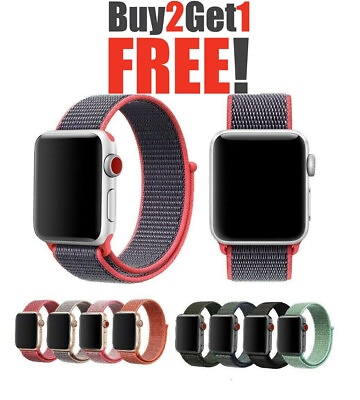 #ad Woven Nylon Band For Apple Watch Sport Loop iWatch Series 4 3 2 1 38 42 40 44mm
