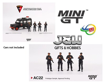 #ad Mini GT Mobile Brigade Corps Indonesia Police Figures Set MGTAC22 1 64
