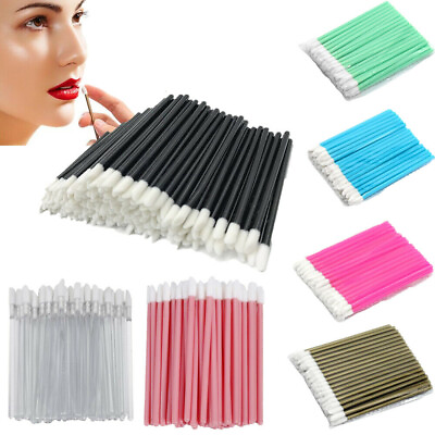 #ad Women Disposable Lip Brush Gloss Lipstick Wands Applicator Makeup Brushes Tool
