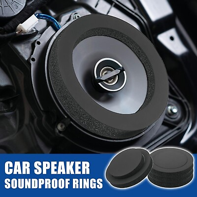 #ad 4x Black 6.5quot; Foam Rings Car Door Speaker Insulation Ring Woofer Foam