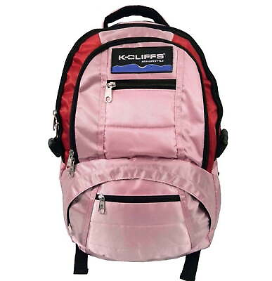 #ad Laptop Backpack Fits 15quot; Laptop Color; Pink with Red