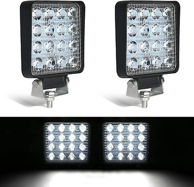 #ad 2x Parleto 4.5quot; Square LED Pods 48W Spotlight Fog Lights Off Road Driving Bumper