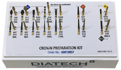 #ad Coltene Diatech Crown amp; Bridge Preparation Kit of 14 Multilayered Gold Plated