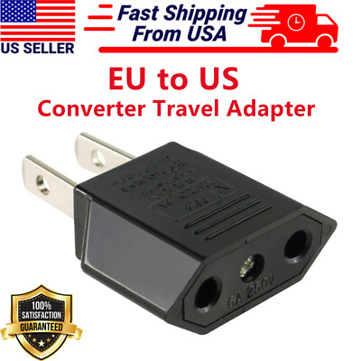 #ad New EU Euro Europe to US USA Power Jack Wall Plug Converter Travel Adapter US