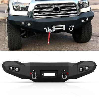 #ad Fits 2007 2013 Toyota Tundra Steel Front Bumper W Winch Plate amp; LED amp; D ring